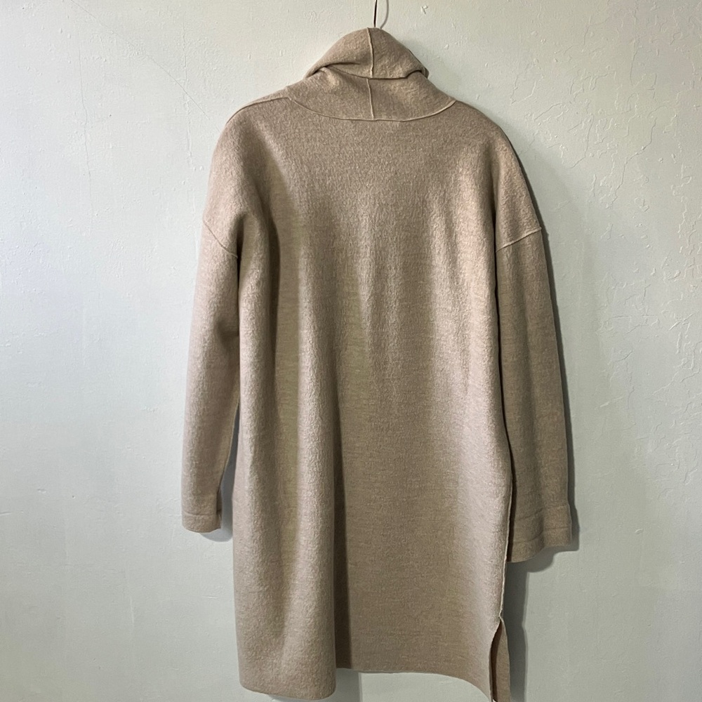 NEW! Eileen Fisher High Collar Boiled Wool Coat in Maple Oat - Picture 2 of 12